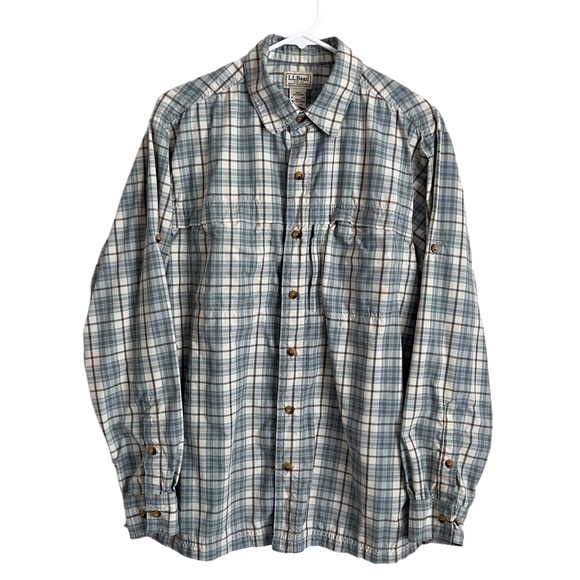 L.L. Bean Other - LL Bean Men’s Medium Long Sleeve Button Down Hiking Outdoor Travel Shirt Plaid